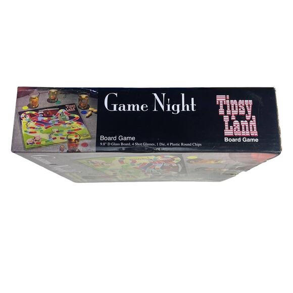 Game Night Tipsy Land Glass Board w/4 shot glasses NEW - Picture 4 of 5